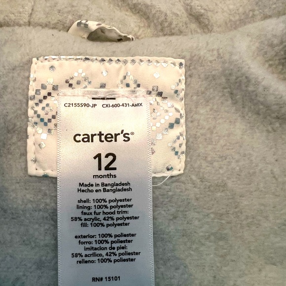 Carters Ski Winter Snowsuit and Ski Jacket size 12 months - Picture 3 of 3